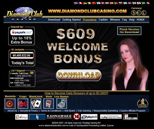 Diamond Club VIP Casino Bonus Review