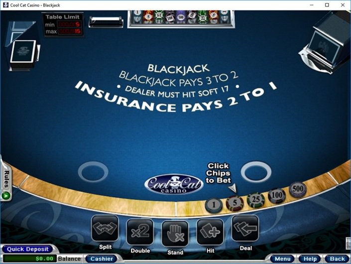 cool cat casino online black jack