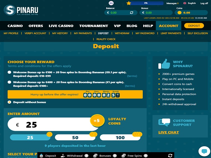 Spinaru no deposit bonus codes