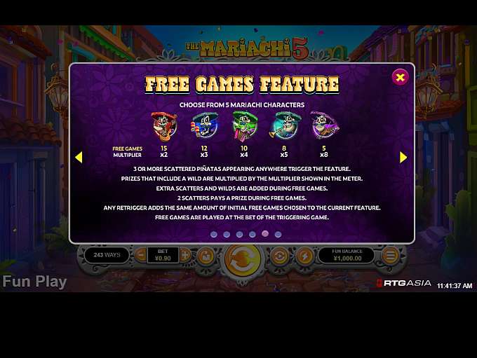 Mariachi 5 Free Spins