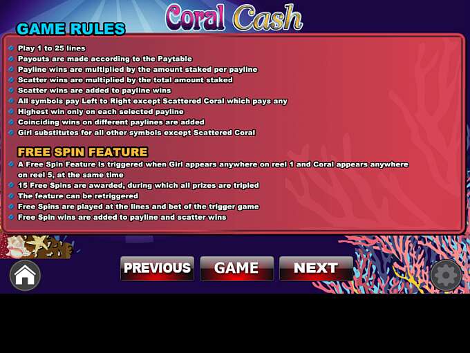 Coral Free Spins